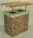 Kamindach 70 x 67 cm, Kaminabdeckung aus Edelstahl V2A