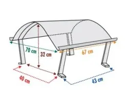 Kamindach 70 x 67 cm, Kaminabdeckung aus Edelstahl V2A