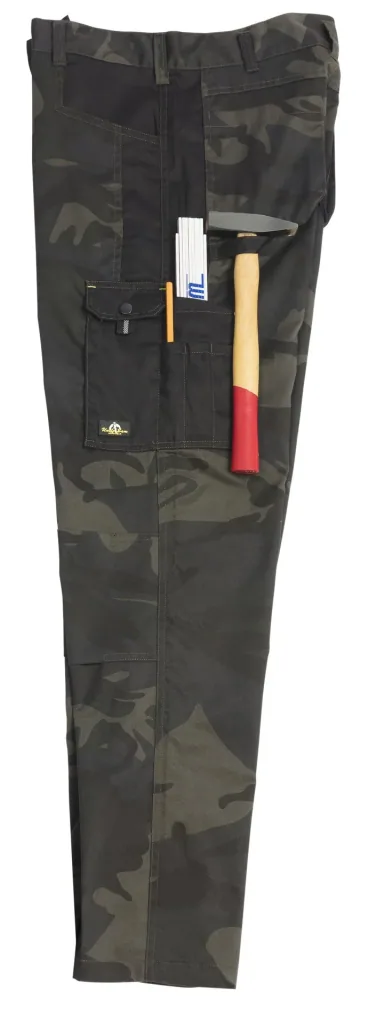 Bundhose mit Cargotasche und Hammerschlaufe, Farbe oliv camouflage, Gr.58