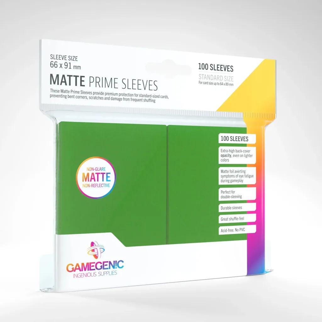 Matte Prime Sleeves Green - 100 Stück Kartenhüllen 66 x 91 mm