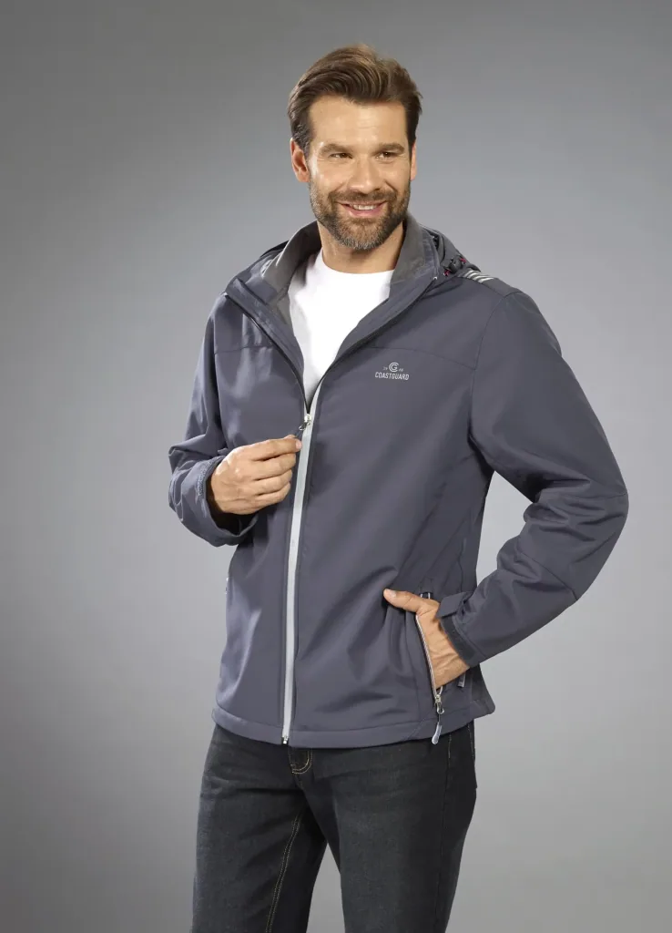 Softshelljacke 2 in 1, mit rausnehmbarer Innenjacke, Frabe grau/bordeaux, Gr.M