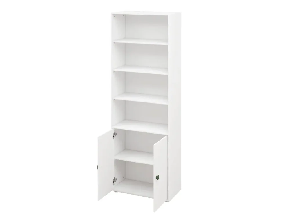 Flexa Bücherregal - Roomie, mit 2 Türen, 72x202,5 cm, Farbe: Weiß/Tiefgrün