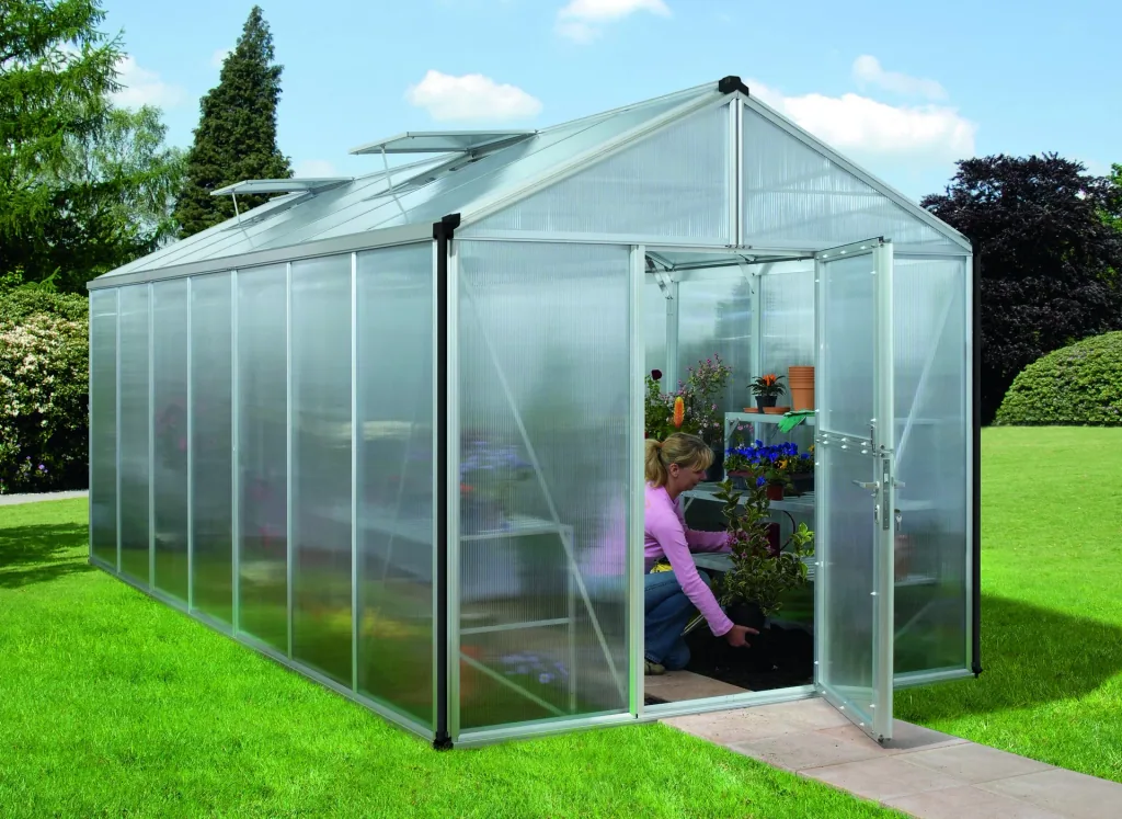 Gewächshaus Zeus 13800 HKP 10 mm, Farbe alu
