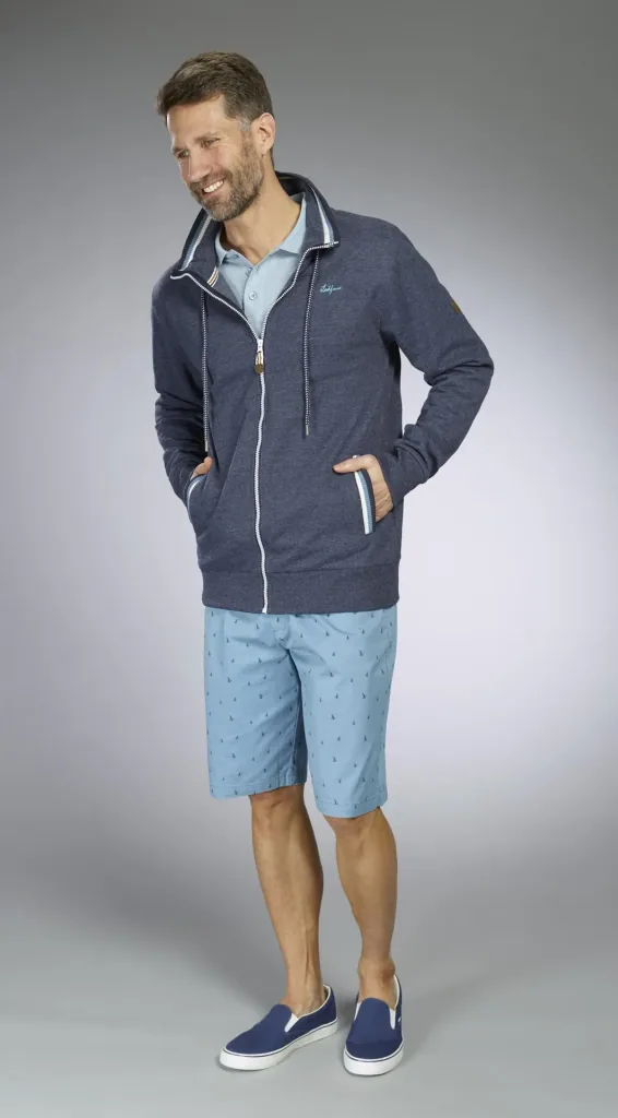 Sweatjacke, Farbe marine/melange, Gr.M