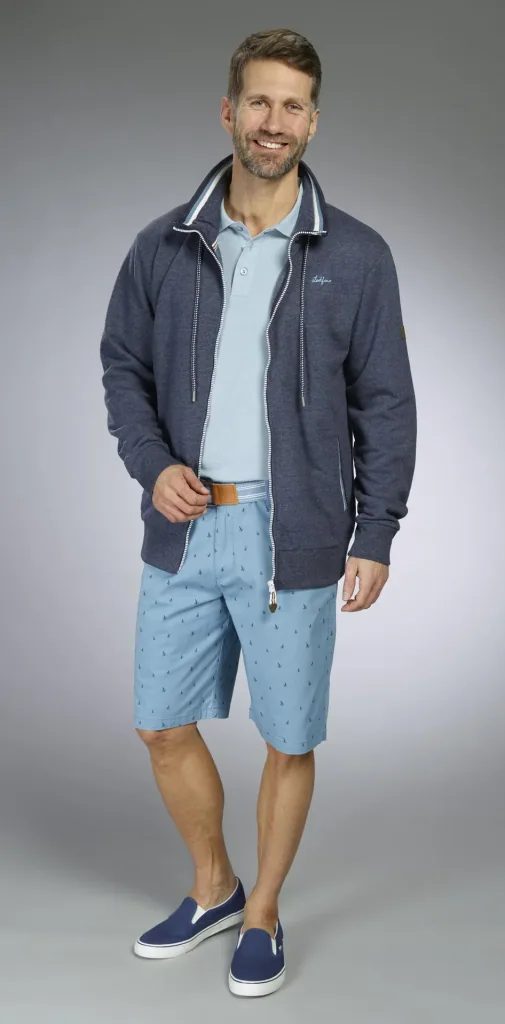 Sweatjacke, Farbe marine/melange, Gr.M