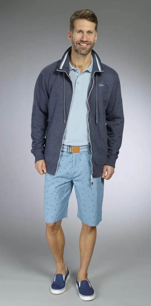 Sweatjacke, Farbe marine/melange, Gr.M