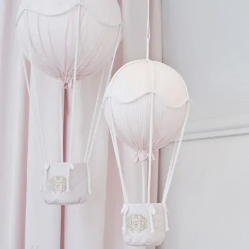 Caramella Deko Heissluftballon goldenes Emblem rosa, Ausführung: gross