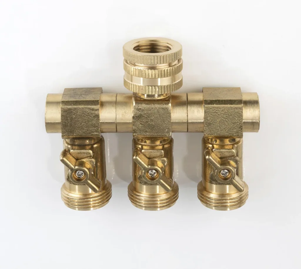 3 Wege Wasserverteiler - 3 Zapfstellen Außengewinde 3/4"