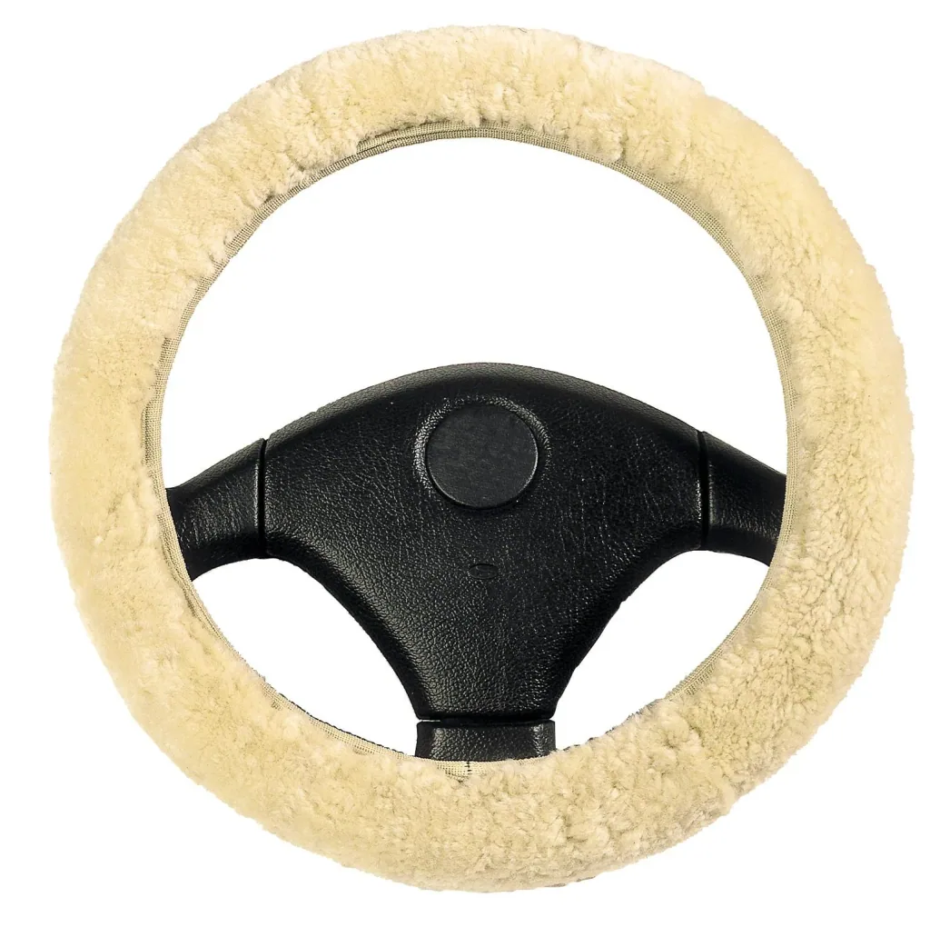 Lenkradbezug Lammfell, Beige