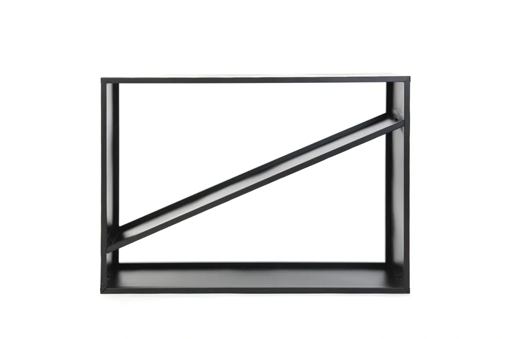 Westmann Kaminholzregal Hugo, 115×35×80 cm, Schwarz – Stahl mit diagonalem Fach