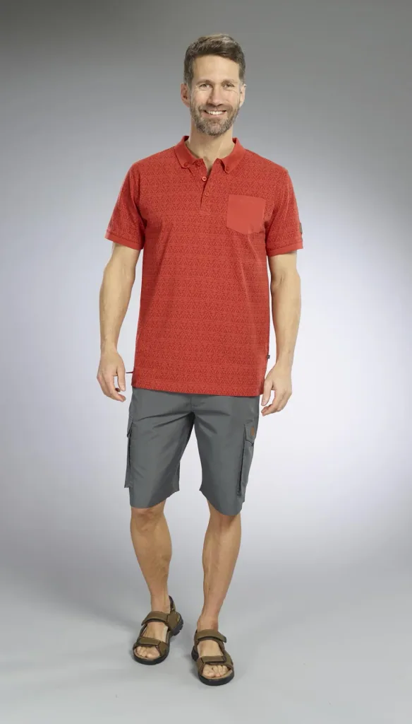 Poloshirt gemustert, Farbe rot, Gr.M