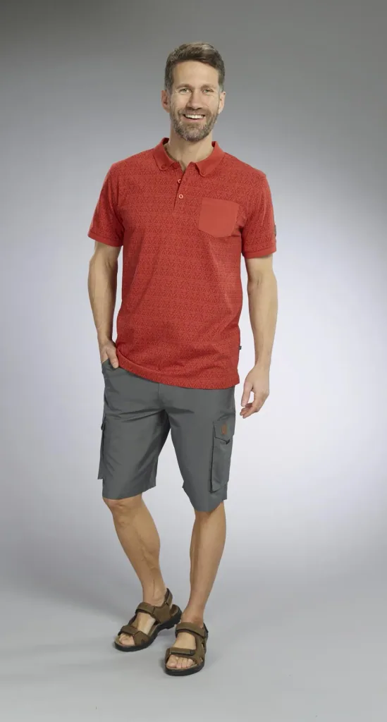 Poloshirt gemustert, Farbe rot, Gr.M