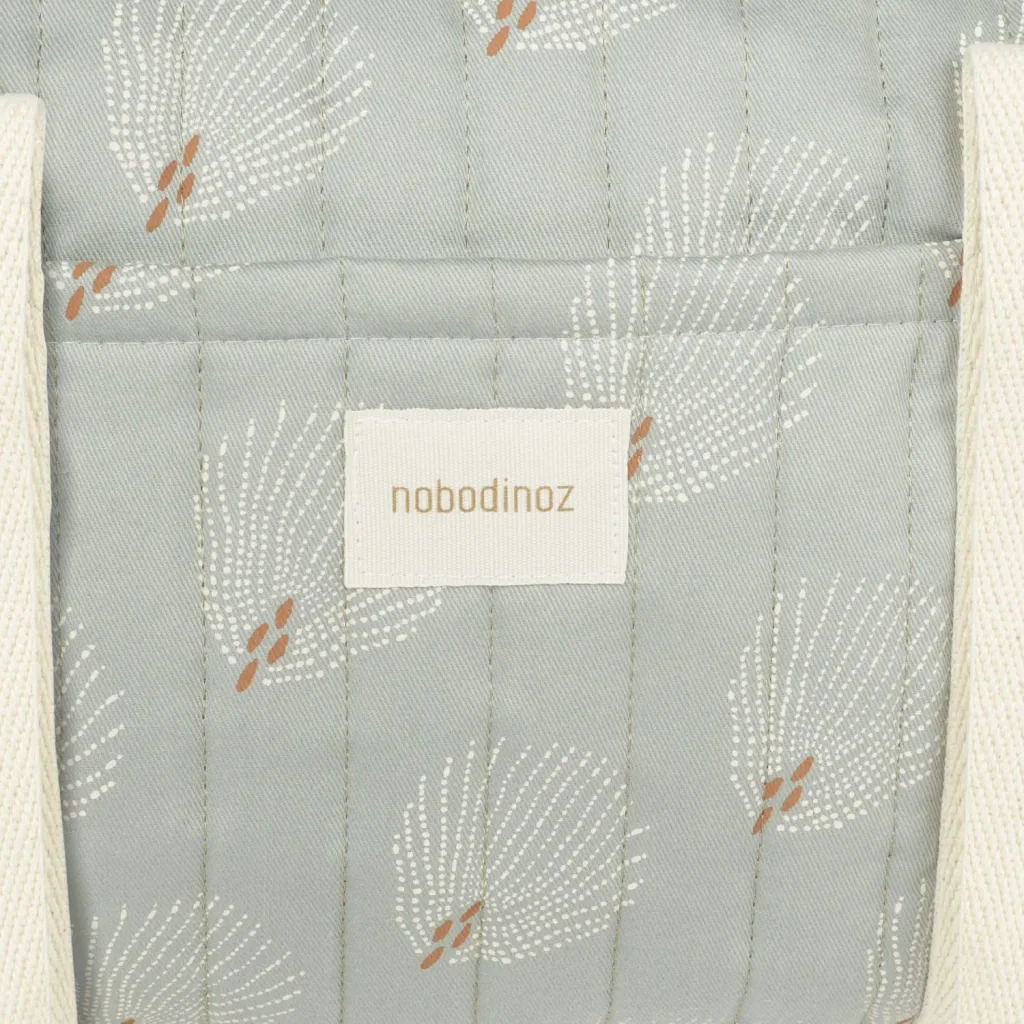 Nobodinoz STORIES Alltagstasche, Unterarmtasche, 45 x 30 x 30 cm, Farbe: Weißer Gatsby/ antikgrün