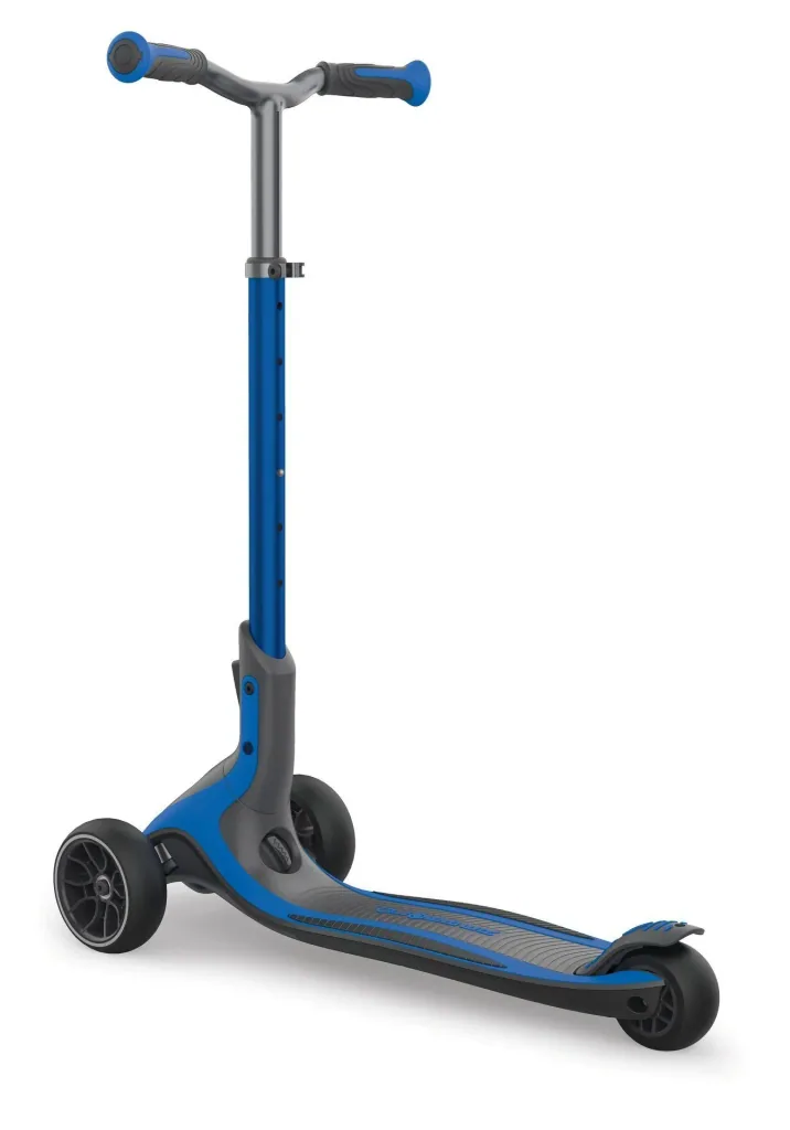 ULTIMUM Tretroller Kinder Erwachsene, 125/90 mm extra breit, ABEC 7, 3-rädrig, höhenverstellbar, dunkelblau