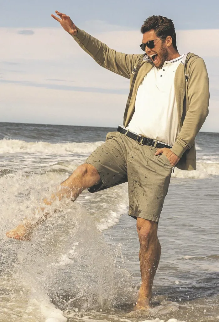 Shorts mit Maritimem Print, Farbe khaki, Gr.M