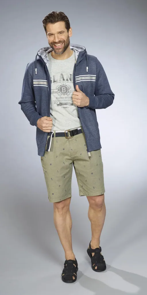 Shorts mit Maritimem Print, Farbe khaki, Gr.M