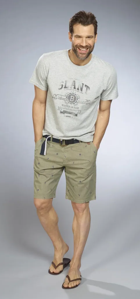 Shorts mit Maritimem Print, Farbe khaki, Gr.M