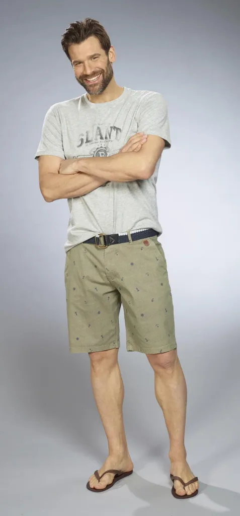 Shorts mit Maritimem Print, Farbe khaki, Gr.M