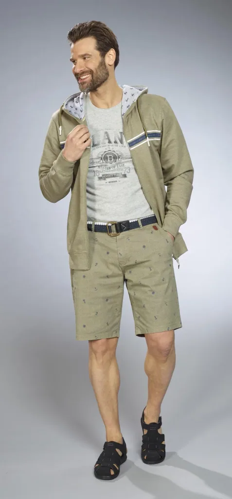 Shorts mit Maritimem Print, Farbe khaki, Gr.M