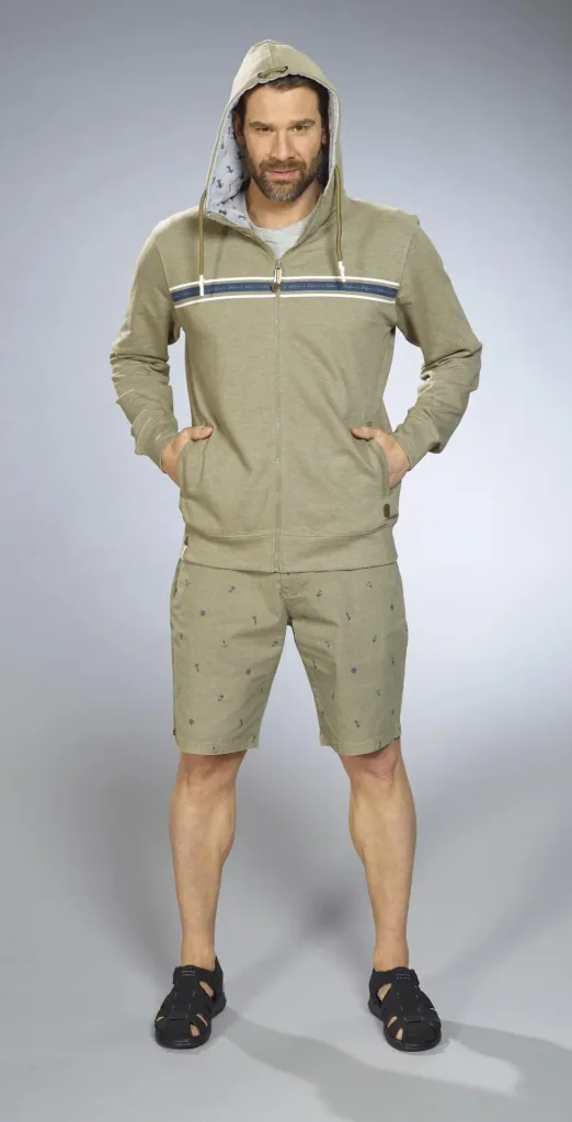Shorts mit Maritimem Print, Farbe khaki, Gr.M