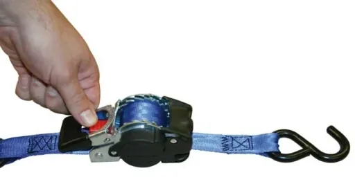 Automatik-Zurrgurt mit S-Haken, 1,8 m x 25 mm