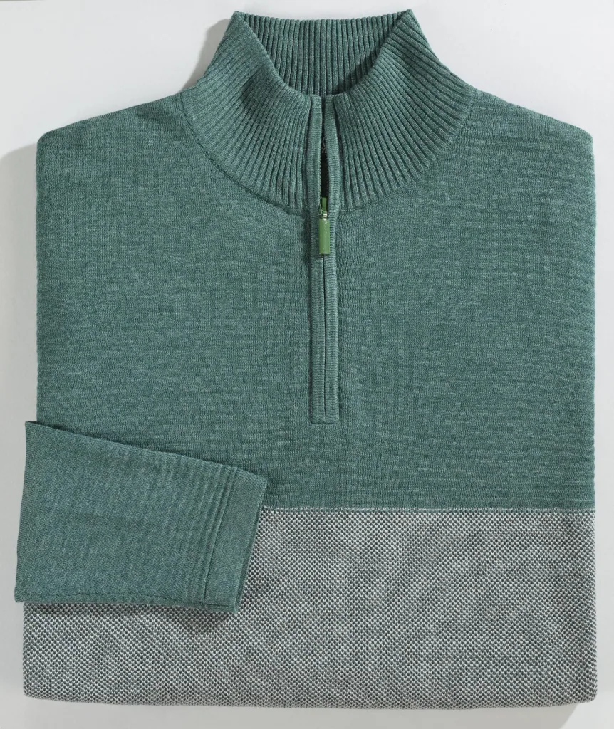 Pullover mit Reißverschluß, Farbe grün, Gr.M