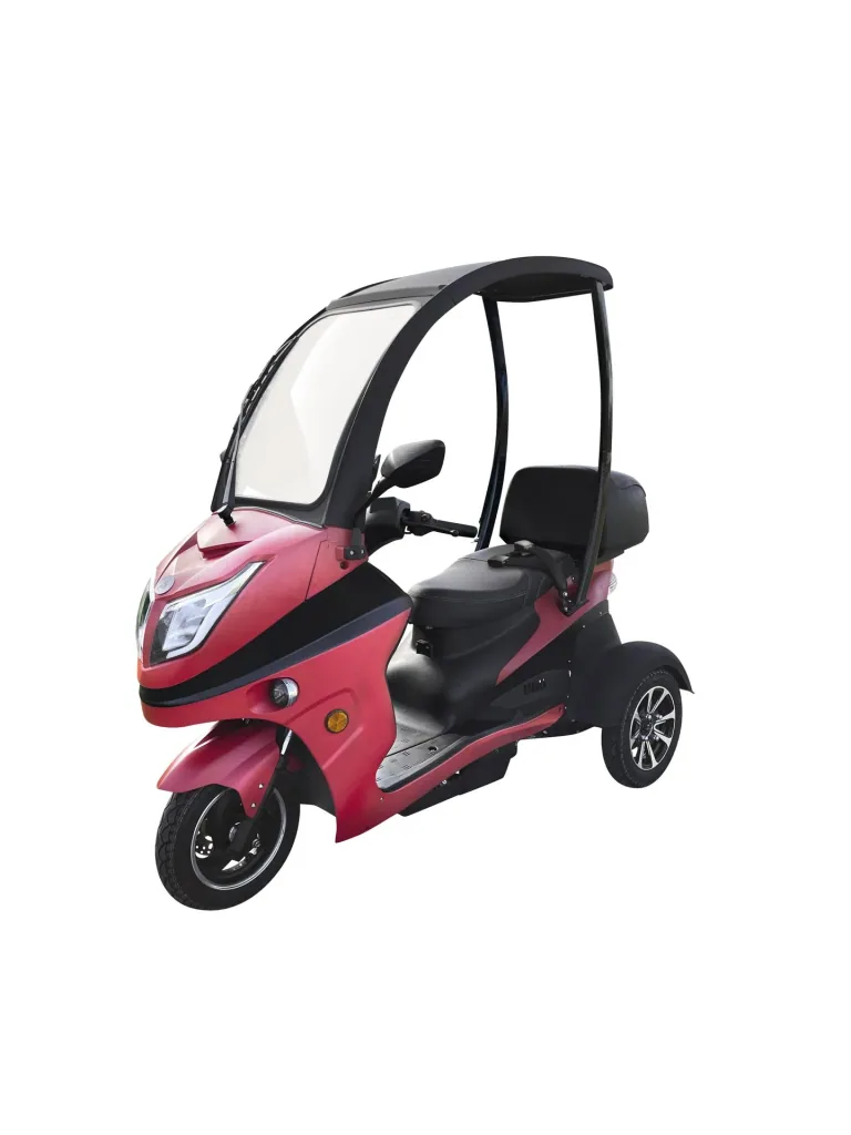 E-Kompaktroller "Lucca Trio" - 40 km/h - Wind und wetterfest, rot