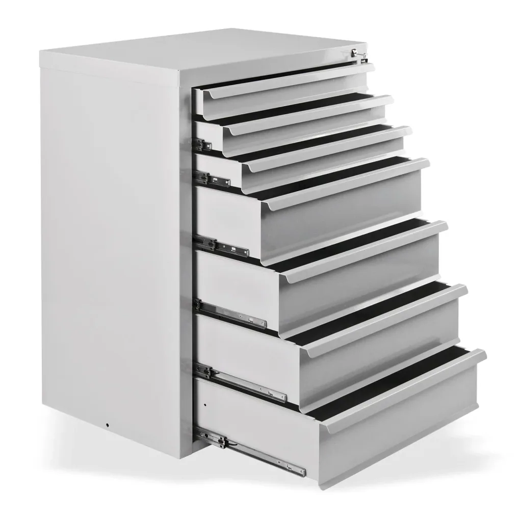 Schubladenschrank / Werkzeugschrank mammut, 7 Schubladen, RAL 7035