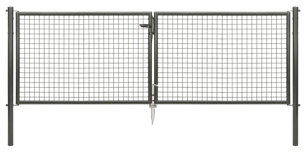 Doppeltor-Set Wellengitter inkl. Pfosten 3 x 1 m anthrazit