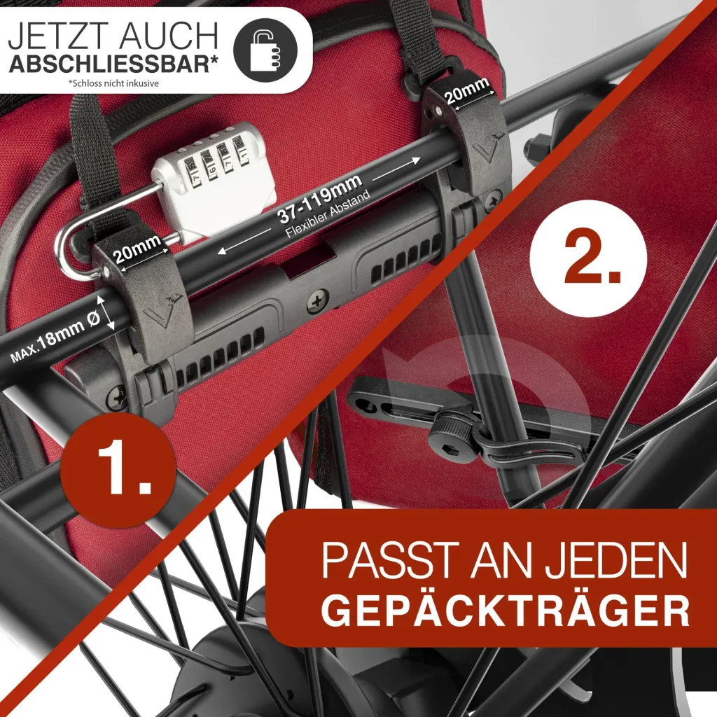 ValkPro 3 in 1 Fahrradtasche, Rot