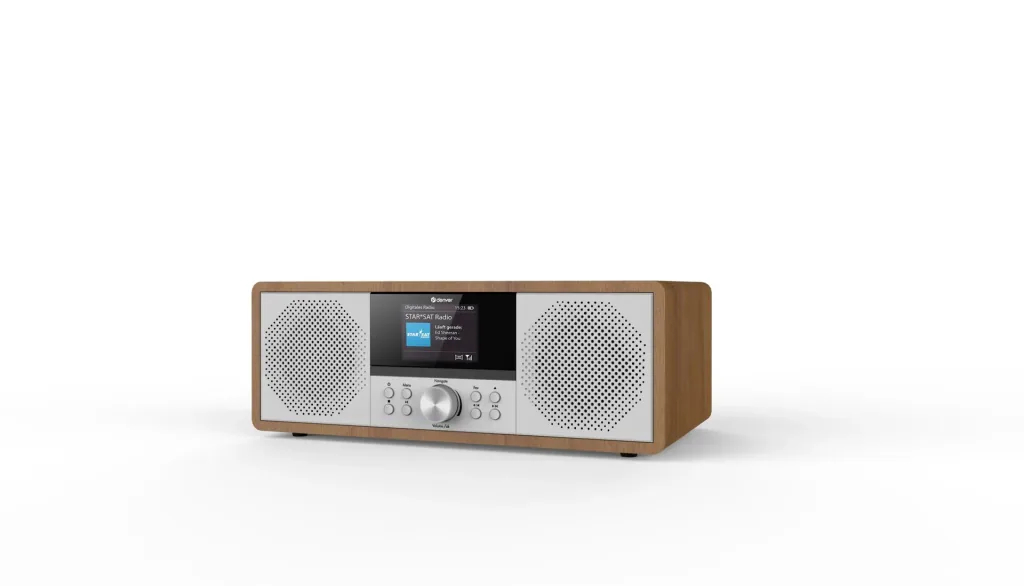 Internet Radio mit DAB+ UKW und CD Spieler, Bluetooth Funktion, dunkles Holz