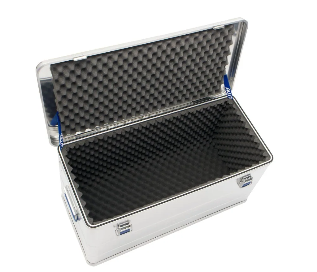 Aluminium Box COMFORT 92 Transportkiste, 780 x 385 x 367 mm mit Schaumstoffauskleidung