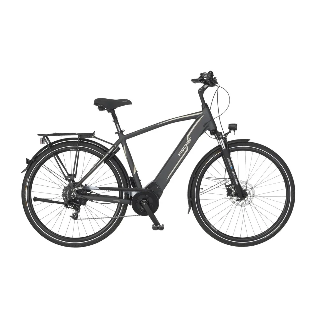 Herren E-Bike Trekking, 28 Zoll, Rahmengröße 55 cm,10-Gang Kettenschaltung, schiefergrau matt, VIATOR 5.0i