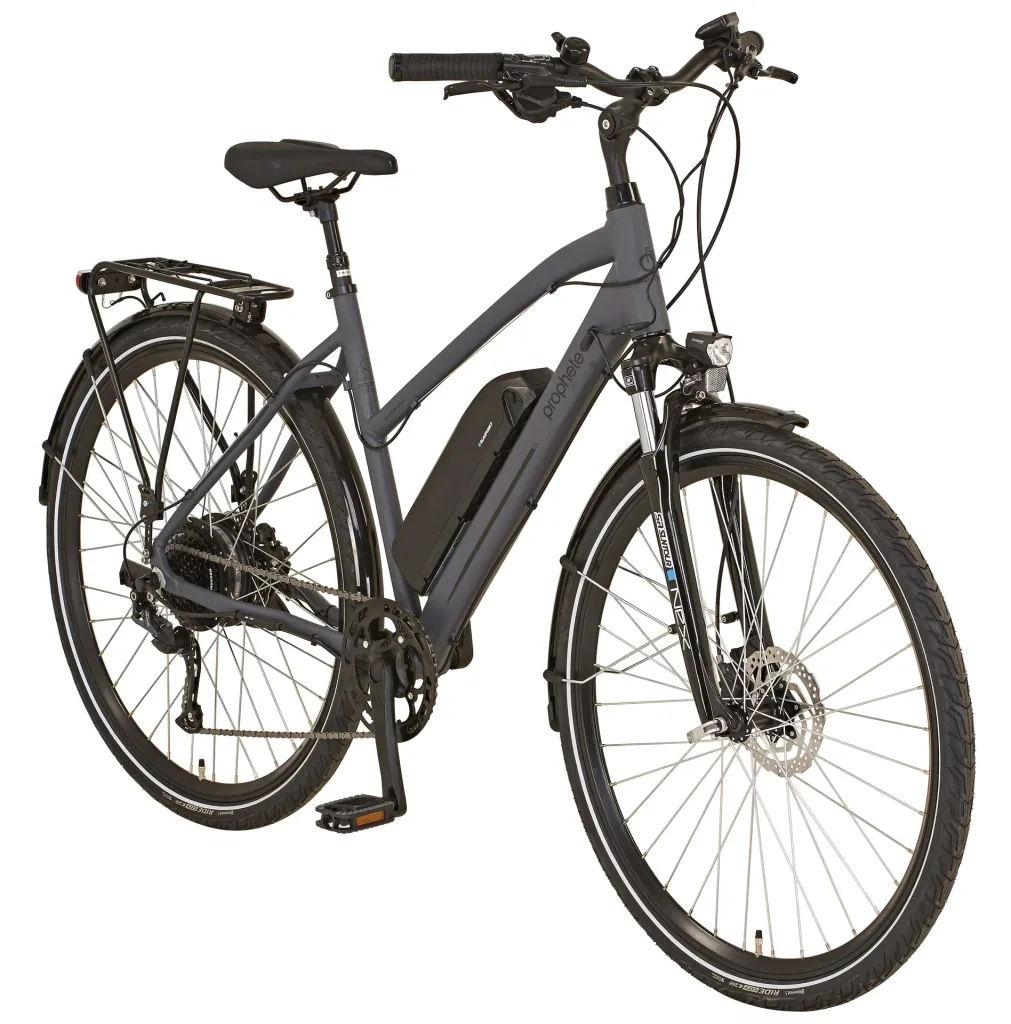 Damen Trekking E-Bike 28 Zoll, Rahmenhöhe 50 cm, 8-Gang Kettenschaltung, grau, ENTDECKER 20.EST.10