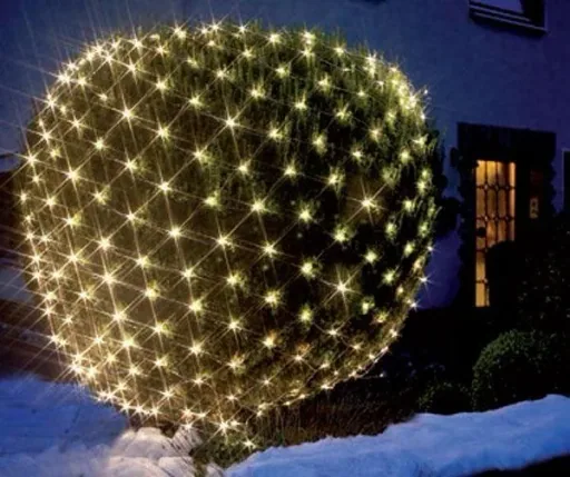 LED Lichternetz mit 360 warmweißen LEDs, 4 x 4 Meter für den Innen- und Außenbereich