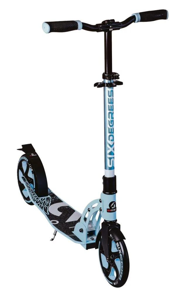 Aluminium Scooter mit Klappmechanismus, Ständer, 205 mm, ABEC 7, höhenverstellbar, pastell-blau