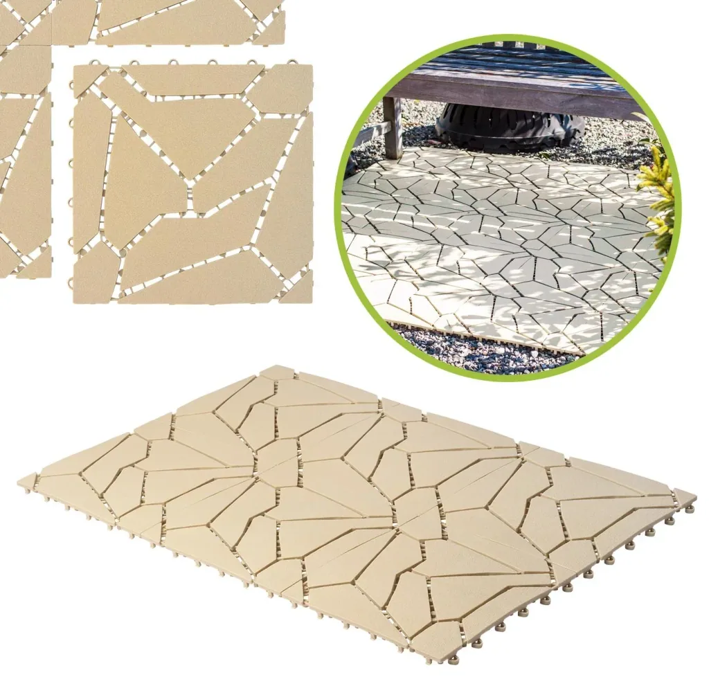 Gartenplatten, Naturstein-Optik, 30 x 30 cm, 6er-Set