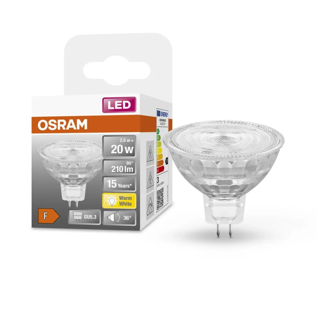 LED Star Reflektorlampe MR16 2036°, 2,6 Watt, GU5.3, warmweiß