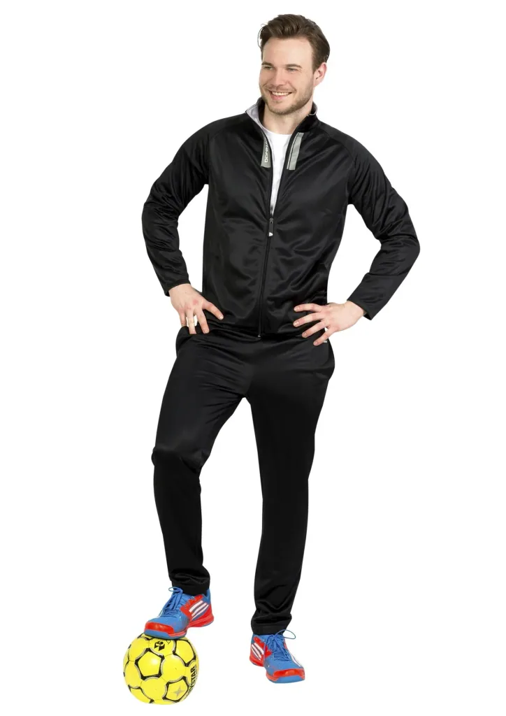 Trainingsanzug, 2-teilig, schwarz/grau, Gr. M