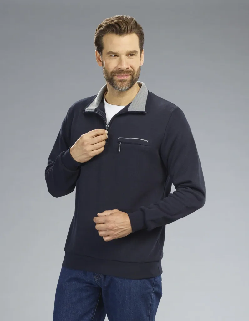 Sweatshirt mit Reißverschluß, Farbe marine, Gr.XL