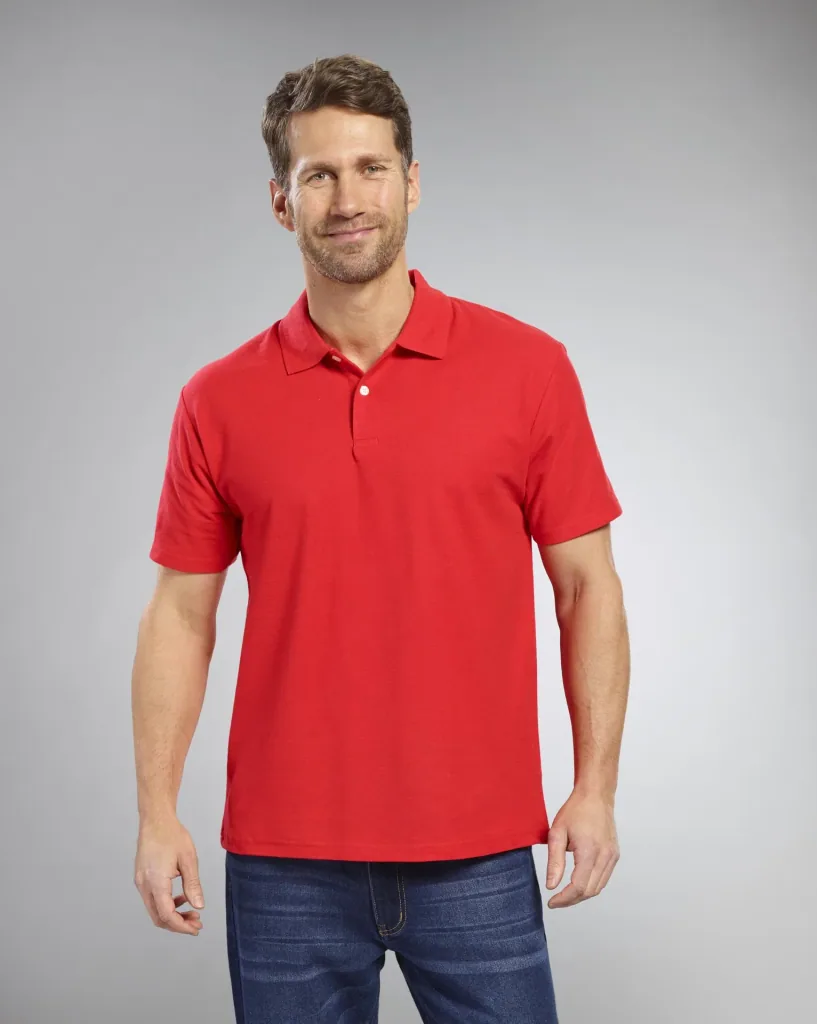 Poloshirt mit Piquestruktur, Farbe rot, Gr.3XL