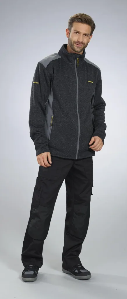 Strickfleecejacke, Farbe schwarz, Gr.M