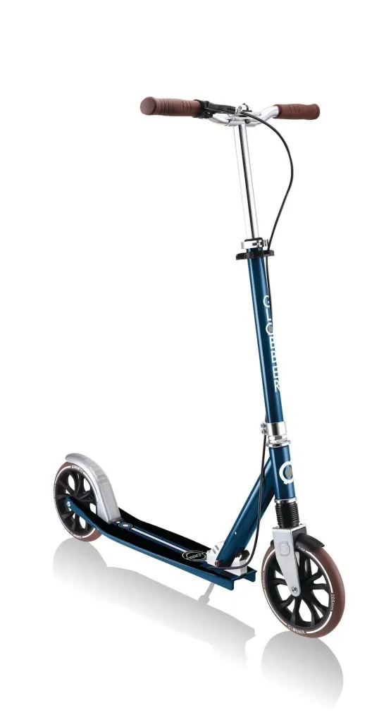 NL 205 Deluxe Tretroller, 205 mm, ABEC 7, Handbremse, höhenverstellbar, Frontfederung, Klappmechanismus, blau