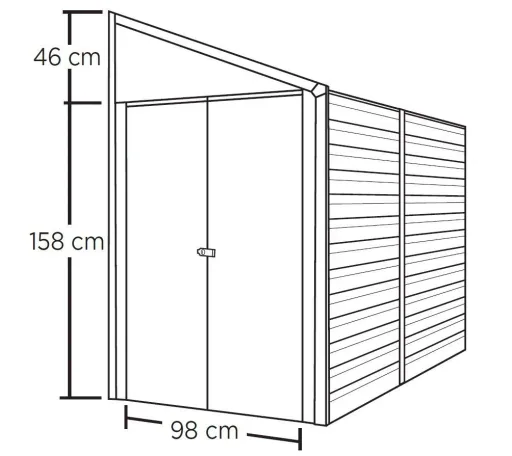 Spacemaker Gerätehaus Anlehnhaus 410 295×124×208 cm Grau – XL Pultdach, verzinkter Stahl