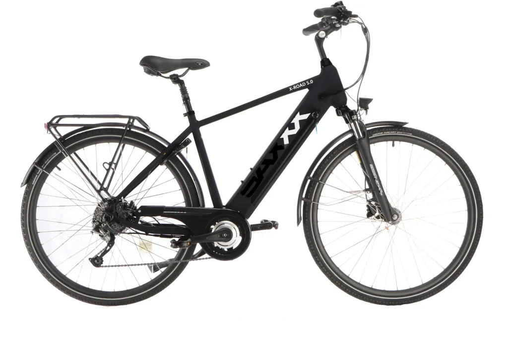 Herren Trekking E-Bike, 28 Zoll, Rahmenhöhe 50 cm 9-Gang Kettenschaltung, schwarz, Kempten
