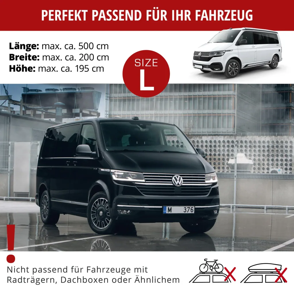Bus Hagelschutzplane Premium Hybrid, Transporter-Hagelschutzgarage Größe L