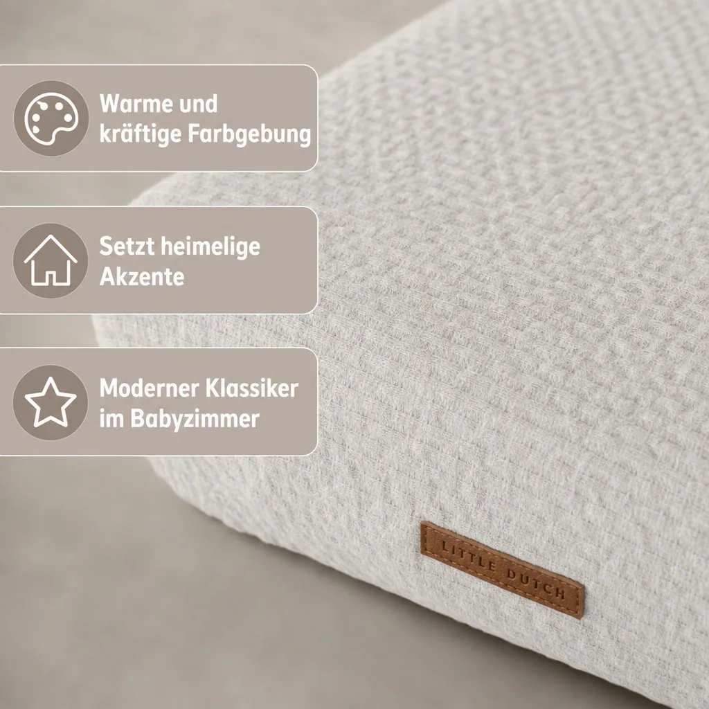 Little Dutch Bettlaken Babybett uni grau "Pure Grey", Größe: 60 x 120 cm