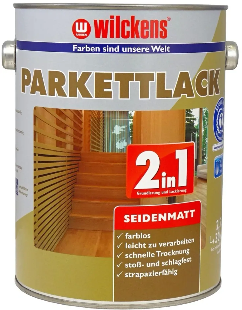 Parkettlack 2in1 seidenmatt farblos, 2500 ml