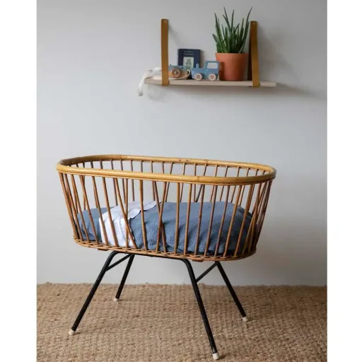 Little Dutch Bettlaken Babybett uni blau "Pure Blue", Größe: 60 x 120 cm
