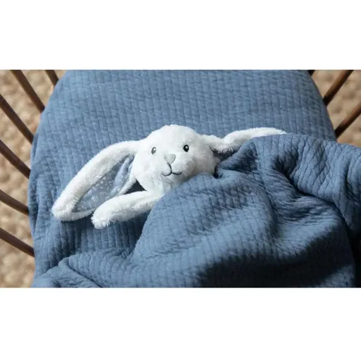 Little Dutch Bettlaken Babybett uni blau "Pure Blue", Größe: 60 x 120 cm